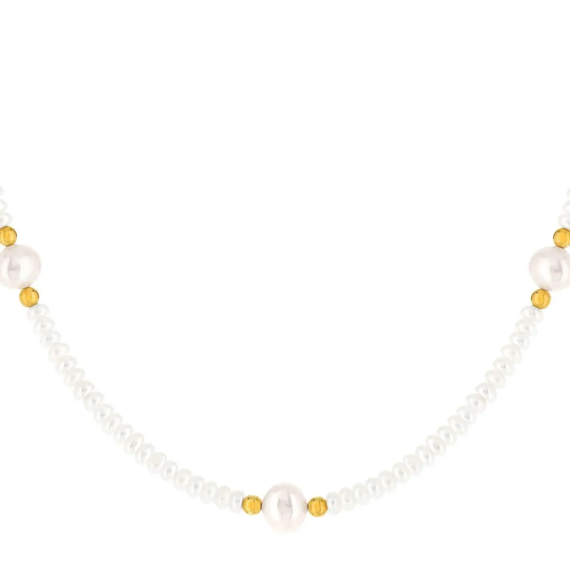 Collier or jaune 375 perles de culture de chine 42 cm
