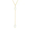 Collier or jaune 375, 2 perles de culture de Chine. Longueur 40 cm.