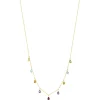 Collier or 375 jaune pierres fines 45cm