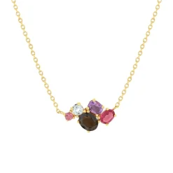 Collier or 375 jaune pierres fines 45 cm