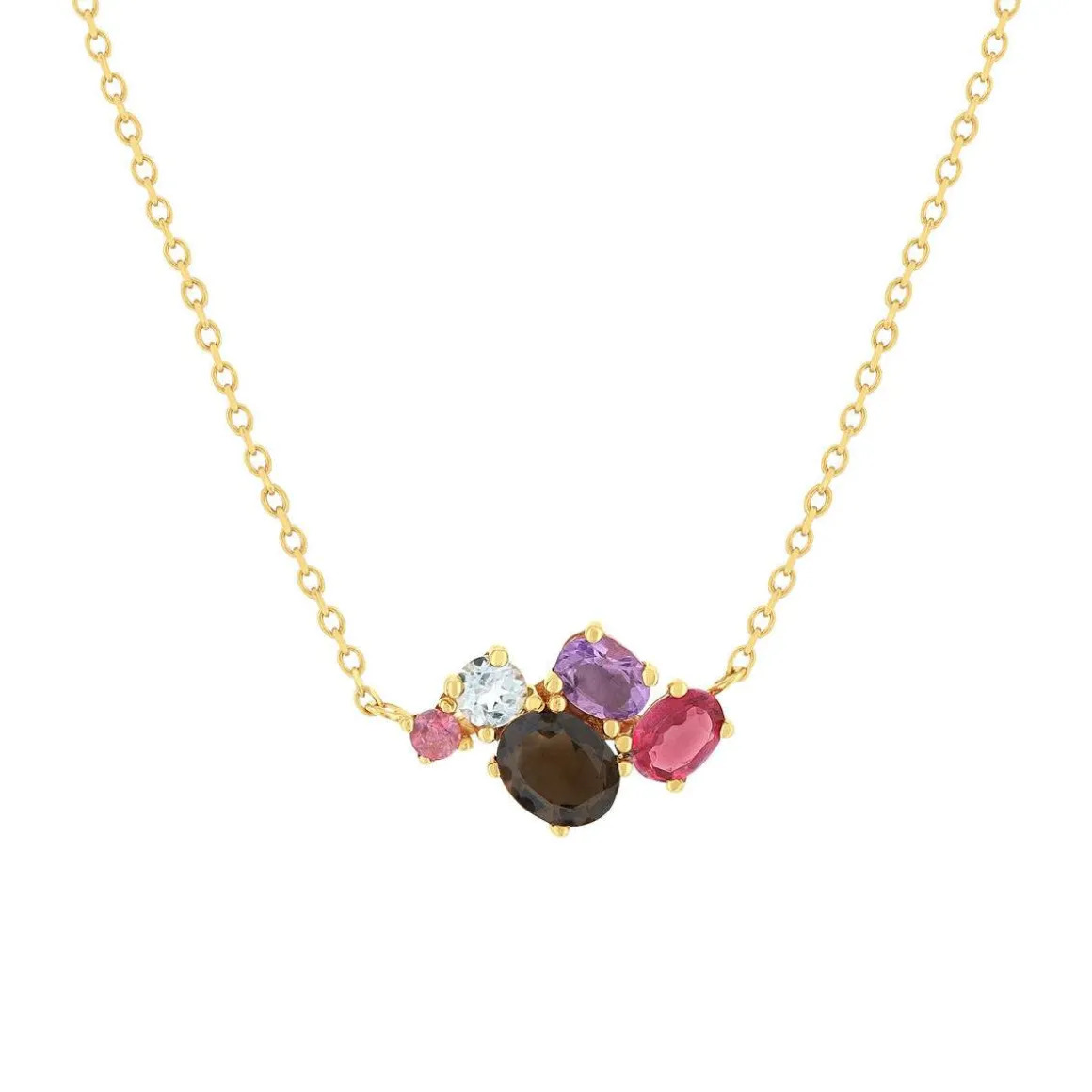 Collier or 375 jaune pierres fines 45 cm