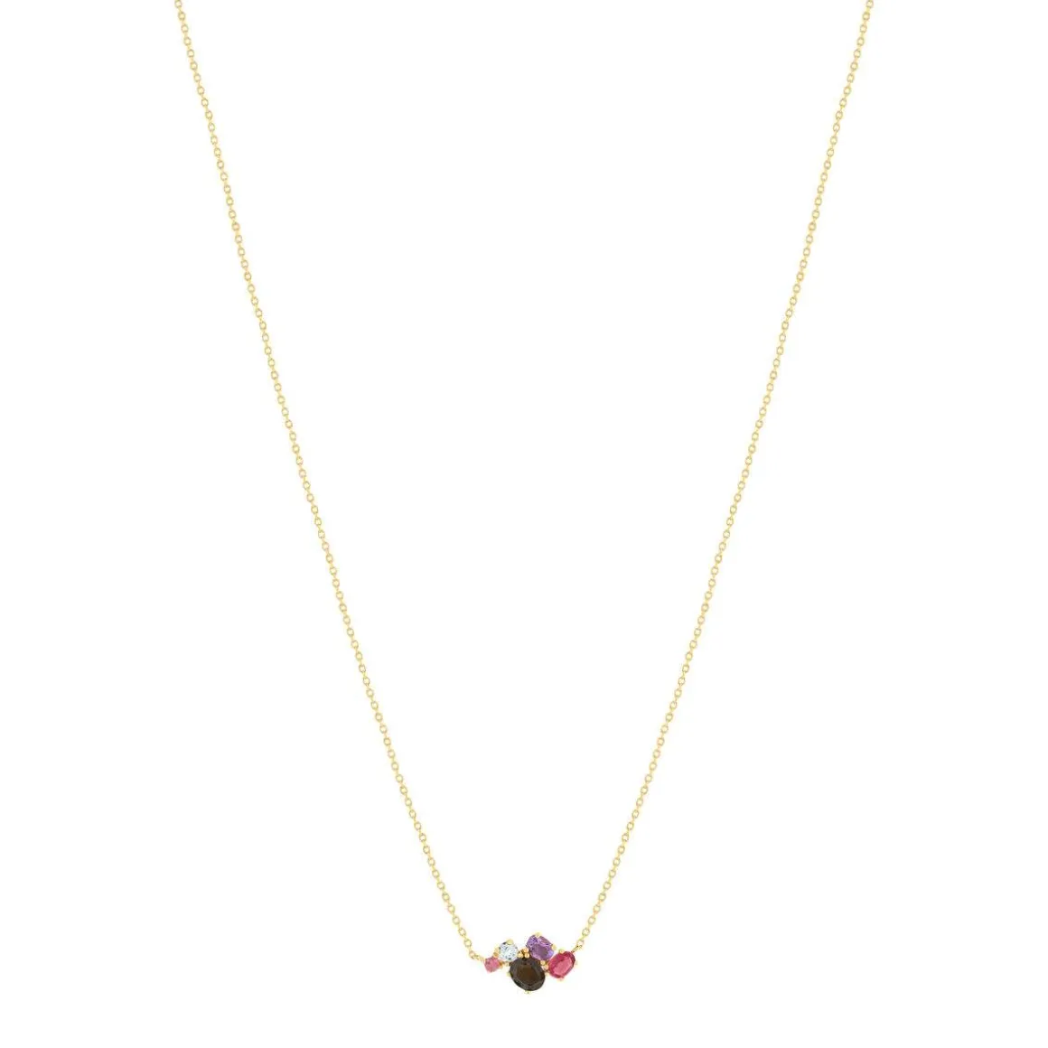 Collier or 375 jaune pierres fines 45 cm