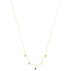 Collier or 375 jaune pierres fines 45cm