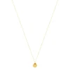 Collier or 375 jaune pierres synthétiques oranges 45cm