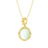 Collier or 375 jaune quartz vert 48 cm