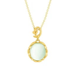 Collier or 375 jaune quartz vert 48 cm