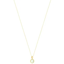 Collier or 375 jaune quartz vert 48 cm