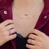 Collier or jaune 375 rubis 43 cm