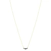 Collier or jaune 375 saphirs 43 cm