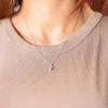 Collier or 375 jaune 2 tons saphir et diamant 45cm avec anneau de raccourcissement 42cm