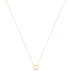 Collier or 375 jaune topaze bleue traitée 45cm