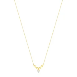 Collier or 375 jaune zirconia