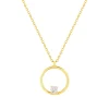 Collier or 375 jaune zirconia blanc 45 cm