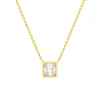 Collier or 375 jaune zirconias blancs 45 cm