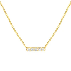Collier or 375 jaune zirconias blancs 45 cm