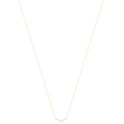 Collier or 375 jaune zirconias blancs 45 cm