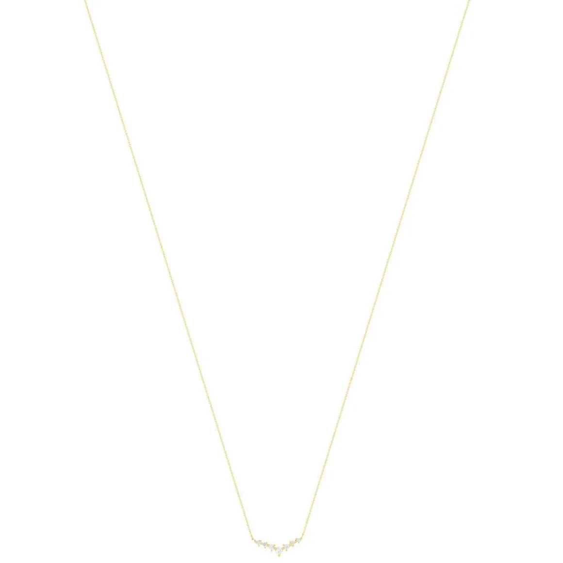 Collier or 375 jaune zirconias blancs 45 cm