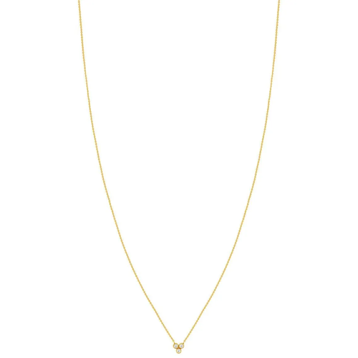 Collier or 375 jaune zirconias blancs 45 cm