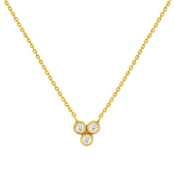 Collier or 375 jaune zirconias blancs 45 cm