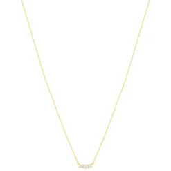 Collier or 375 jaune zirconias, 45 cm