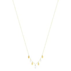 Collier or jaune 750 zirconias 42 cm