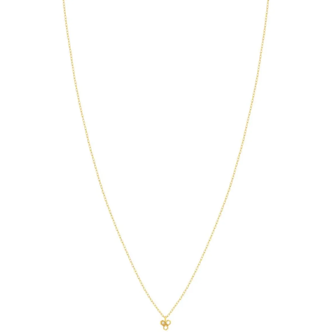 Collier or 375 jaune zirconias motif nid d'abeilles 45cm