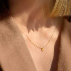 Collier or 375 jaune zirconias motif nid d'abeilles 45cm