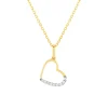 Collier or 375 jaune, zirconias motif coeur 45 cm