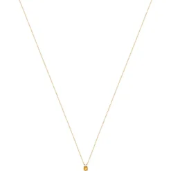 Collier or 375 rose citrine zirconia, 45 cm
