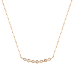 Collier or 375 rose diamants 45 cm