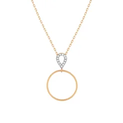 Collier or 375 rose diamants, 45 cm