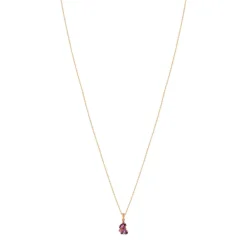 Collier or 375 rose pierres fines et diamant 45 cm