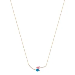 Collier or 375 rose zirconia