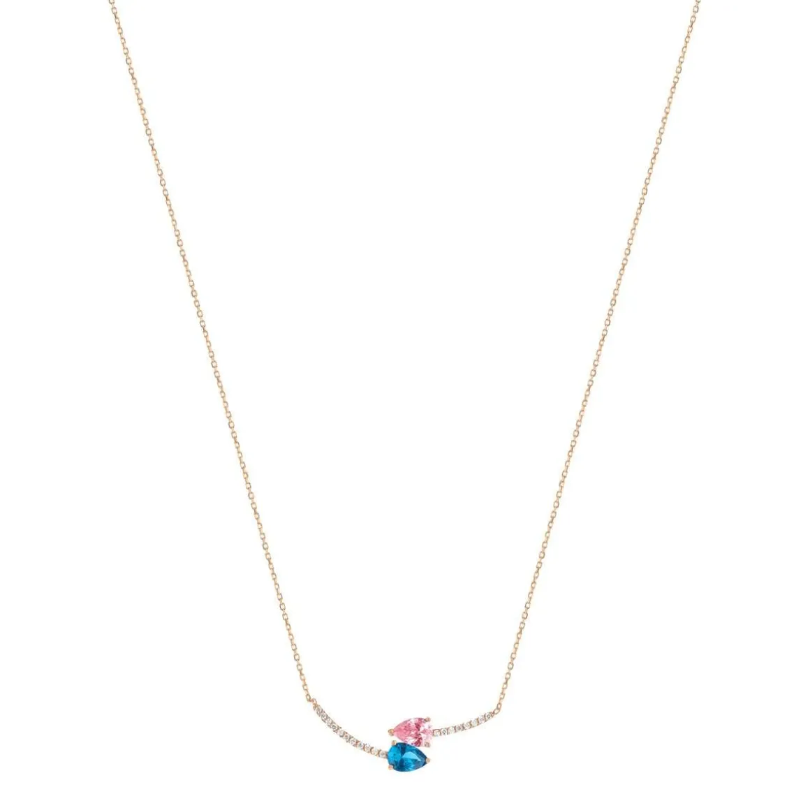 Collier or 375 rose zirconia