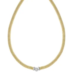 Collier 2 ors 750 diamant 43 cm
