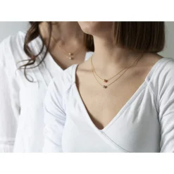 Collier 2 ors 375 double rang boules 42 cm
