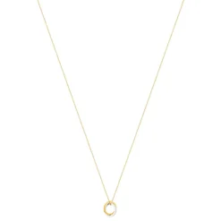 Collier or 375 2 tons anneaux entrelacés 42 cm