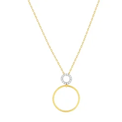 Collier or 375 2 tons diamants, 45 cm
