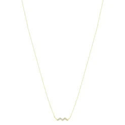 Collier or 375 2 tons diamants 42 cm, motif éclair