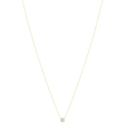 Collier or 375 2 tons diamants 42 cm motif carré