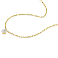 Collier or 750 2 tons diamants  0.1 ct 42cm