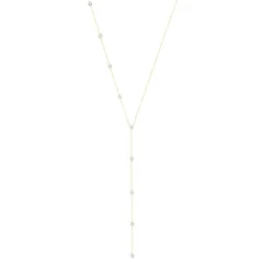Collier or 375 2 tons, diamants. Longueur 45 cm.