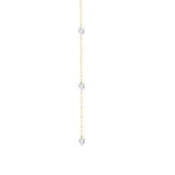 Collier or 375 2 tons, diamants. Longueur 45 cm.