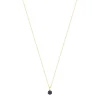 Collier or 375 2 tons fleur saphirs et diamants 45 cm