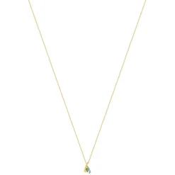 Collier or 375 2 tons émeraude 45 cm