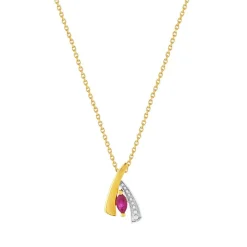 Collier or 375 2 tons rubis 45 cm