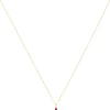 Collier or 375 2 tons rubis et diamant 45 cm avec anneau de raccourcissement à 42 cm