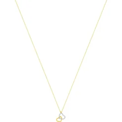 Collier or 375 2 tons zirconias blancs 45 cm