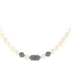 Collier perles de culture de Chine et perles argent 48cm