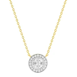 Collier plaque or 2 tons zirconias